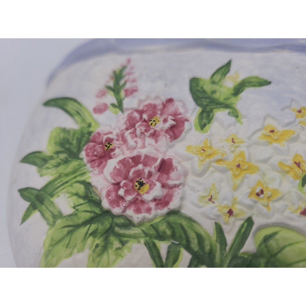 Nantucket Ceramic Pottery Wall Pocket Hanging Planter Floral - Picture 3 of 8